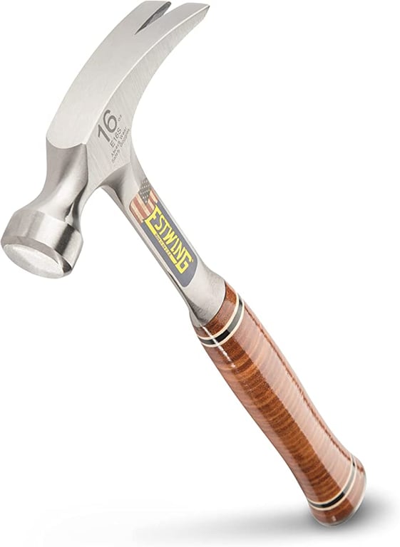 Estwing E16S 16 Oz Rip, Leather Grip Hammer, Smooth Face, 16-Ounce, 12.5-Inch, Straight Claw