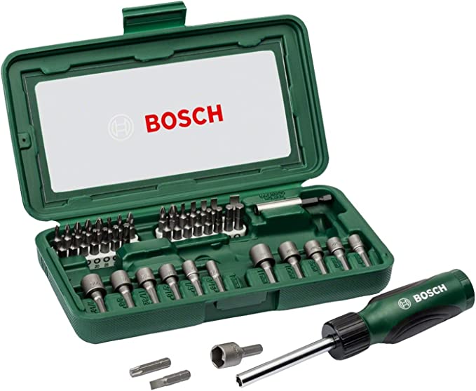 Bosch 46-Piece Screwdriver Bit Set (with Hand-Screwdriver, Accessories for Drills)
