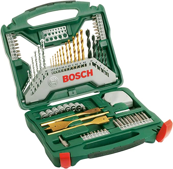 Bosch 70 Piece X-Line Drill and Screwdriver Bit Set (For Wood, Masonry, and Metal, Accessories for Drills)