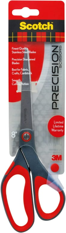 Scotch Precision Scissor, 20.3cm, Grey/Red