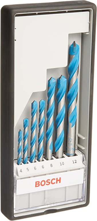 Bosch Professional 7-Piece CYL-9 Multipurpose Drill Bit Set (Multi Construction, Ø 4-12 mm, Accessories for Drills with Round Shank Drill Bit Socket)