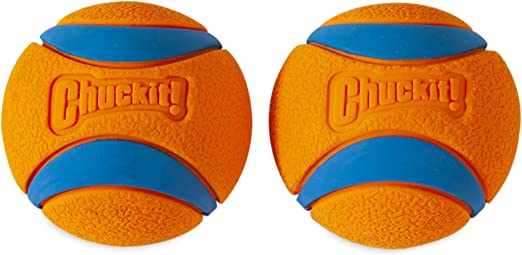 Chuckit! Ultra Ball, Small, 2", 2 Pack, Orange/Blue, Small 2"
