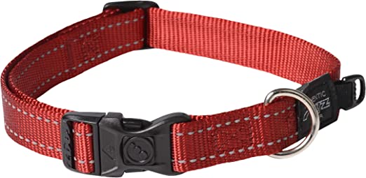 Rogz Reflective Dog Collar, Red, Large