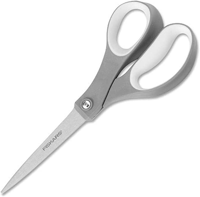 Fiskars 8 Inch Softgrip Scissors Straight, Stainless Steel (01-004761J)