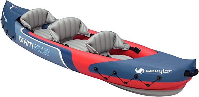 Sevylor Tahiti Plus 2+1 Man Canadian Canoe Inflatable Sea Kayak, 361 x 90 cm
