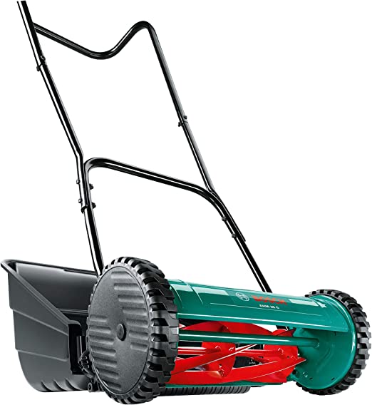 Bosch Manual Hand Push Cylinder Lawn Mower, 38 cm, with Grass Catcher (AHM 38G)