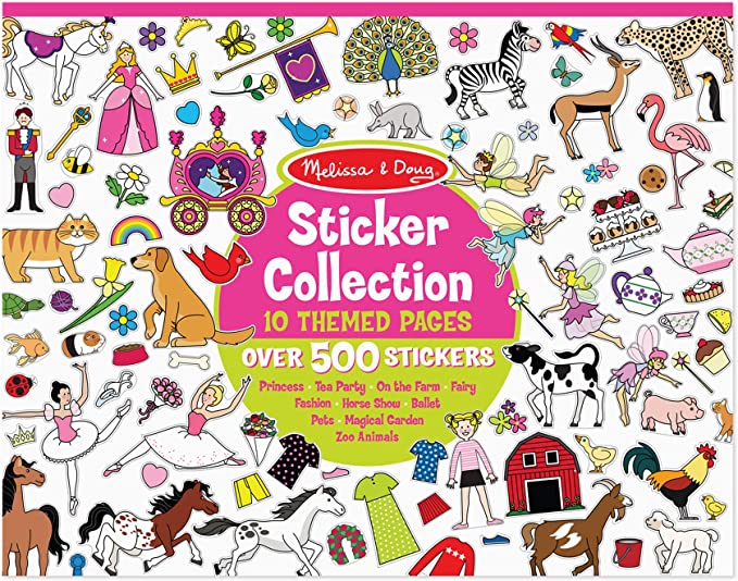 Melissa & Doug 4247 Sticker Collection Book: Princesses, Tea Party, Animals, and More - 500+ Stickers