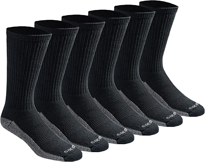 Dickies Men's Multi-pack Dri-tech Moisture Control Crew Socks (6 Pack)