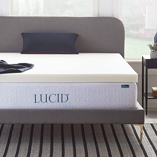 LUCID 3 Inch Ventilated Memory Foam Mattress Topper 3-Year Warranty - Full