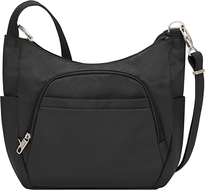Travelon Anti-Theft Classic Crossbody Bucket Bag, Black (Black) - 42757 500-Black-One Size