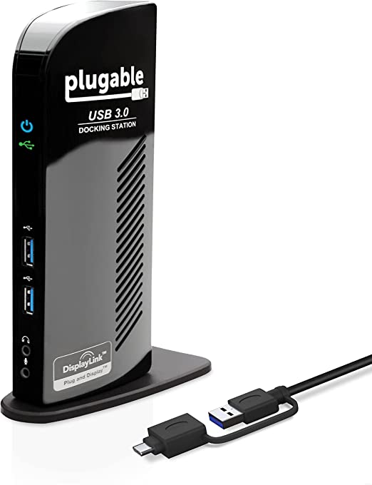 Plugable UD-3900 USB 3.0 Dual Display universal docking station for Windows (the highest resolution 2048x1152 HDMI and DVI / VGA port, Gigabit Ethernet port, audio input and output, USB 3.0 port x2, USB 2.0 port x4,20W AC power with adapter)