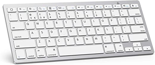 OMOTON Ultra-Slim Bluetooth Wireless Keyboard, White