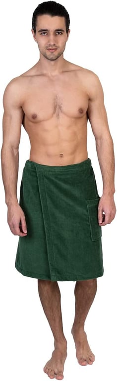 TowelSelections Men's Wrap, Shower & Bath, Terry Velour Towel, Made in Turkey
