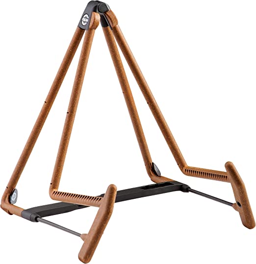 K&M König & Meyer 17580.014.95 Heli 2 Acoustic Guitar Stand | Folding A-Frame for Acoustic Guitars | Adjustable & Collapsible | Sturdy & Durable | Pro’s Choice | German Made Cork Infused Rubber