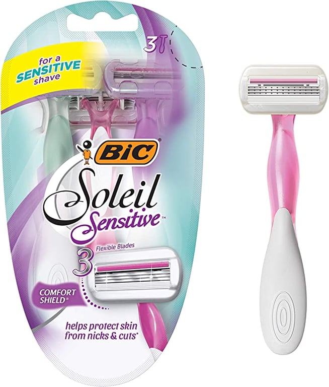 BIC Soleil Sensitive Disposable Women's Shaving Razors - Pack of 3 Shavers, Purple, (Pack of 1), 7048