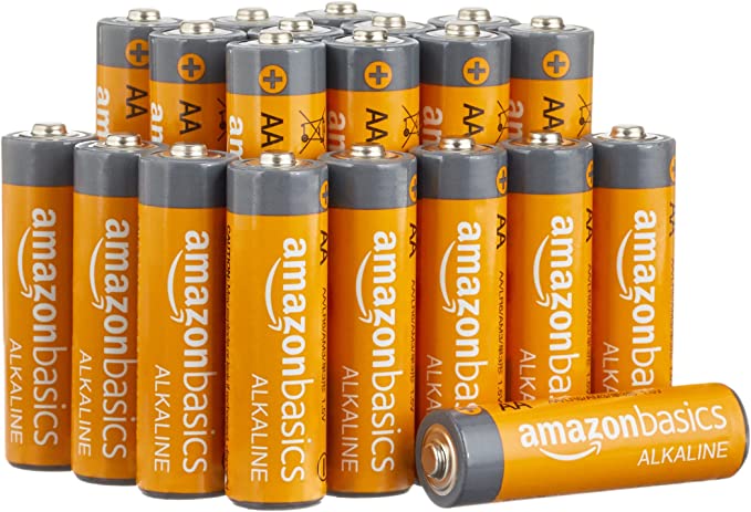 Amazon Basics 20 Pack AA High-Performance Alkaline Batteries, 10-Year Shelf Life, Easy to Open Value Pack