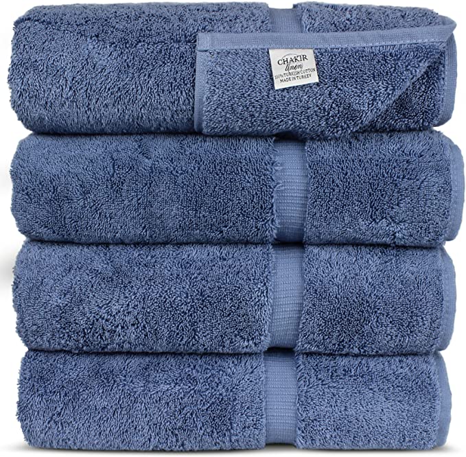 Luxury Hotel & Spa Towel 100% Genuine Turkish Cotton (Bath Towel - Set of 4, Wedgewood)