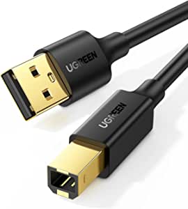 UGREEN USB Printer Cable USB 2.0 Type A Male to Type B Male Printer Scanner Cable Cord High Speed for Brother, HP, Canon, Lexmark, Epson, Dell, Xerox, Samsung etc and Piano, DAC (10 Feet)
