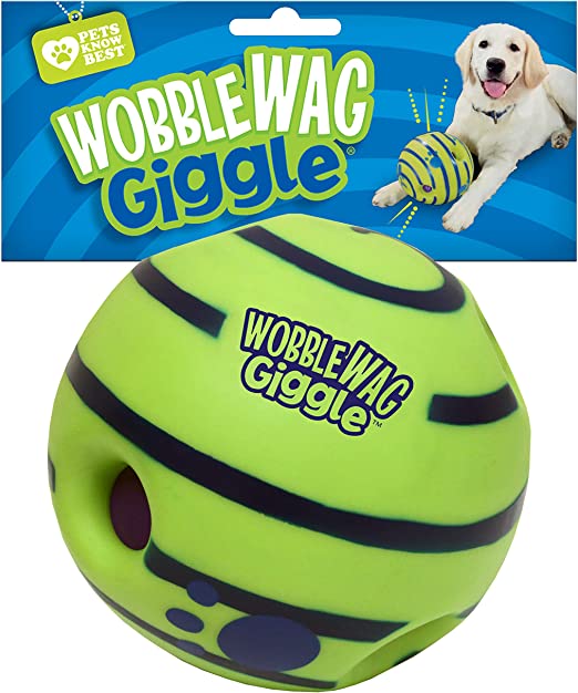Wobble Wag Giggle WG071104 Ball, Interactive Dog Toy, Fun Giggle Sounds, As Seen On TV green Medium