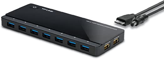 TP-Link Powered USB Hub 3.0 with 7 USB 3.0 Data Ports and 2 Smart Charging USB Ports. Compatible with Windows, Mac, Chrome & Linux OS, with Power On/Off Button, 12V/4A Power Adapter(UH720)