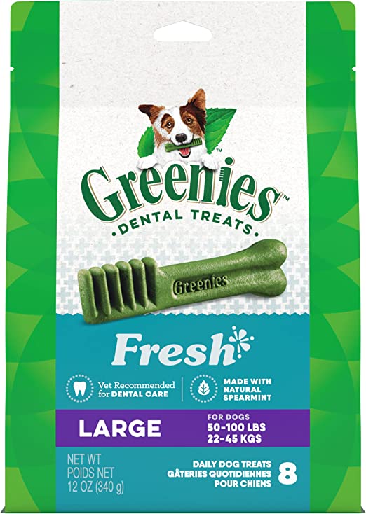 Greenies Freshmint Flavour Large Dog Dental Treats 340 g