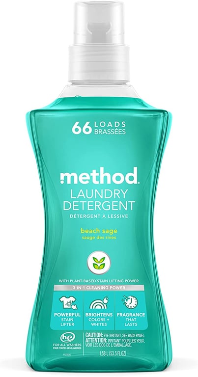 method Laundry Liquid Detergent for 66 Loads, Beach Sage Fragrance, 1.58 l (Pack of 1)