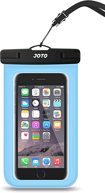 JOTO Universal Waterproof Phone Pouch Cellphone Dry Bag Case Compatible with iPhone 14 13 12 11 Pro Max Mini Xs XR X 8 7 6S Plus SE, Galaxy S21 S20 S10 Plus Note 10+ 9, Pixel 4 XL up to 7" -Blue