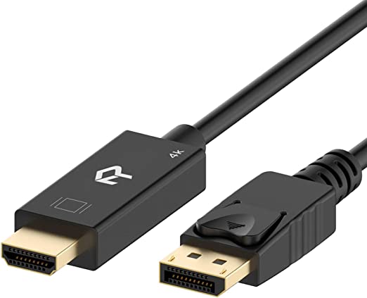 Rankie DisplayPort (DP) to HDMI Cable, 4K Resolution Ready, 6 Feet, Black
