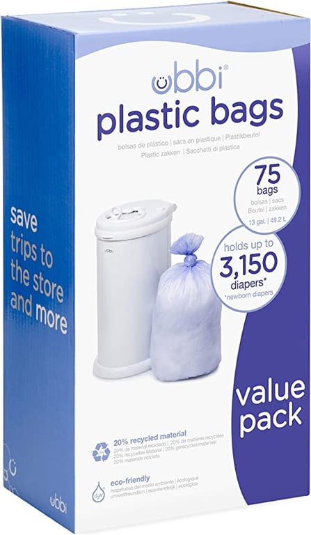 Ubbi Plastic Bags, Pack of 3
