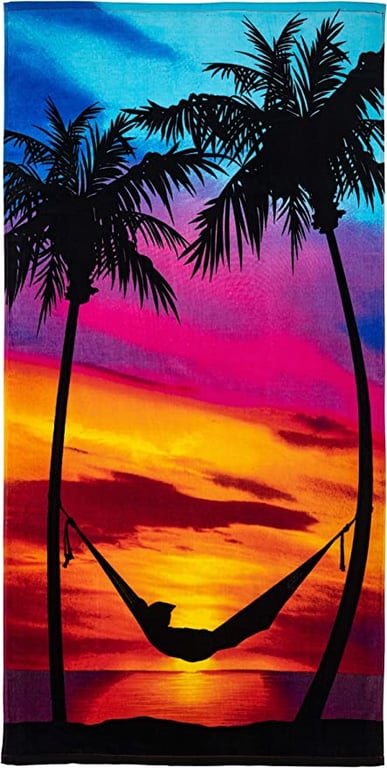 Palm Tree Sunset Beach/shower Towel by Dawhud Direct