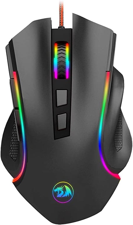Redragon M602 RGB Wired Gaming Mouse RGB Spectrum Backlit Ergonomic Mouse Griffin Programmable with 7 Backlight Modes up to 7200 DPI for Windows PC Gamers [Black]