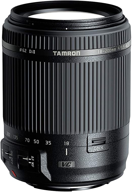 Tamron B018 Compact Design Tamron AF 18-200 F3.5-6.3 Di II VC PZD Lense for Canon Camera, Black (TM-B018E)