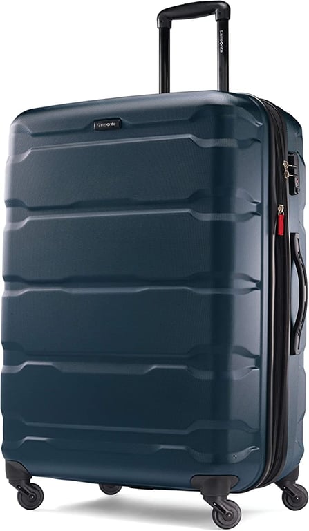 Samsonite Omni Pc Hardside Expandable Luggage, Teal, Checked-Large 28-Inch, Omni Pc Hardside Expandable Luggage with Spinner Wheels
