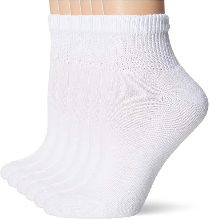 Hanes Women's Ultimate Ankle, White, 5-9 (Pack of 6)