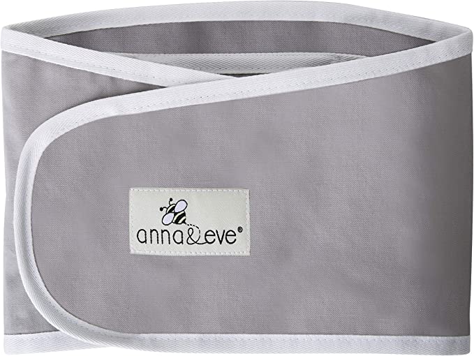Anna & Eve - Baby Swaddle Strap, Adjustable Arms Only Wrap for Safe Sleeping - Large Size Fits Chest 16 to 20.5, Grey