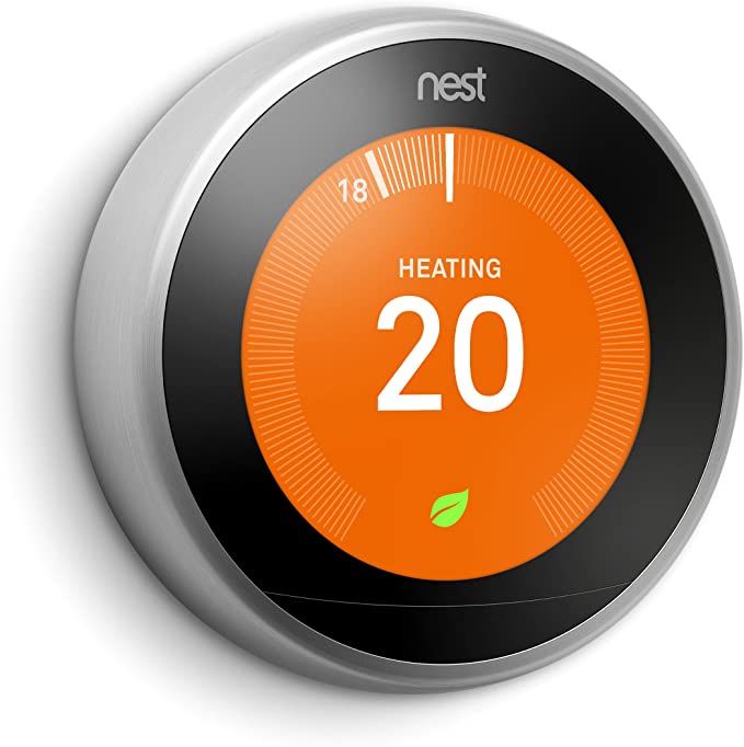 Google Nest Learning Thermostat 3rd Generation, Stainless Steel - Smart Thermostat - A Brighter Way to Save Energy