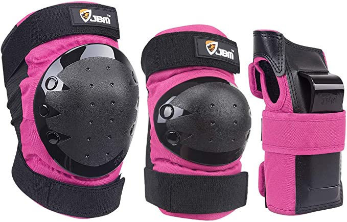 JBM international JBM Adult/Child Knee Pads Elbow Pads Wrist Guards 3 in 1 Protective Gear Set for Multi Sports Skateboarding Inline Roller Skating Cycling Biking BMX Bicycle Scooter