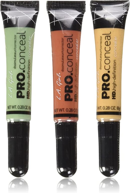 L.A. Girl Pro Conceal Set Orange, Yellow, Green Correctors Pack of 3 Without Sponge