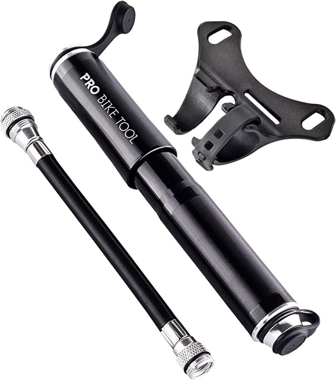 Mini Bike Pump by Pro Bike Tool - Fits Presta and Schrader - High Pressure Psi - Reliable, Compact & Light - & Performance - Bicycle Tire Pump for Road, Mountain and BMX