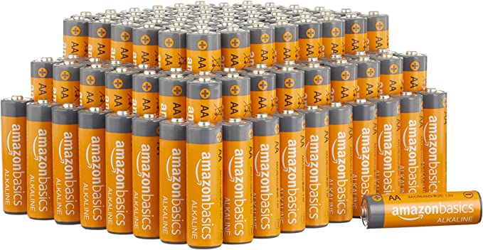 Amazon Basics 100 Pack AA High-Performance Alkaline Batteries, 10-Year Shelf Life, Easy to Open Value Pack