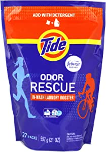 Tide Odor Rescue with Febreze Odor Defense Laundry Pacs In-Wash Detergent Booster, 27 Count, 21 Oz