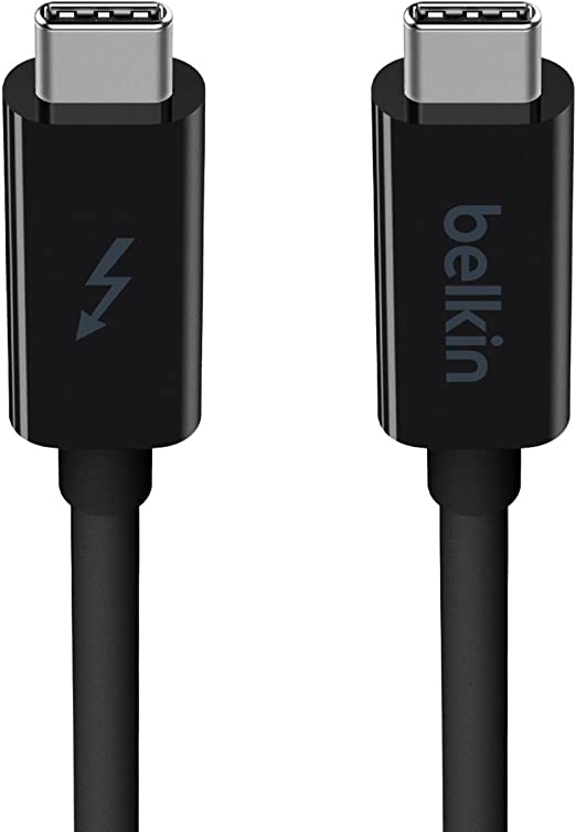 Belkin Thunderbolt 3 USB C to USB C 3.3ft/1M Long Data Transfer Power Cable with 20 Gbps Data Transfer Speed & Up to 10 Gbps for USB3.1 Devices - Supporting Thunderbolt, 4K & Ultra HD Display (Black)