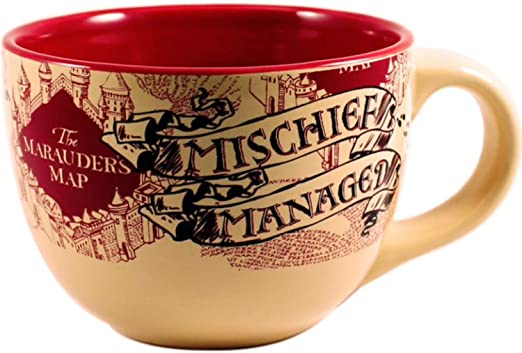 Silver Buffalo Harry Potter The Marauder's Map Mischief Managed Soup Ceramic Mug, 24-Ounce