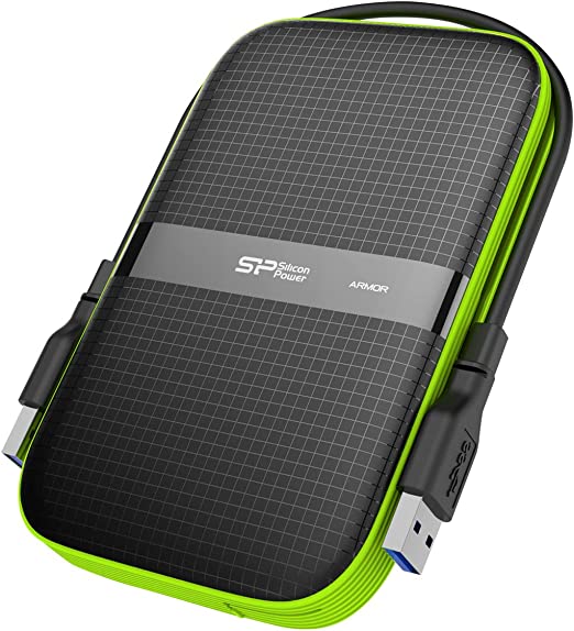 Silicon Power Armor A60 4TB Rugged External Hard Drive, Military-Grade Shockproof Water-Resistant USB 3.0 Portable HDD for PC Mac Laptop Computer - Green