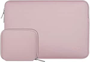 MOSISO Laptop Sleeve Compatible with MacBook Air/Pro Retina, 13-13.3 inch Notebook, Compatible with MacBook Pro 14 inch 2021 2022 M1 Pro/M1 Max A2442, Neoprene Bag with Small Case, Baby Pink