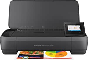 HP OfficeJet 250 Mobile, Bluetooth, Wireless, up to 20PPM, A4 Printer, Portable Small Office/Home Office Printer, Black (CZ992A)