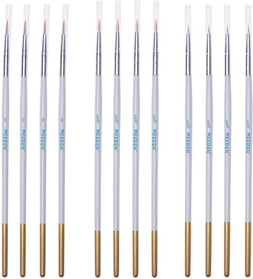 MEEDEN Detail Paint Brush Set - 12 Miniature Art Brushes for Fine Detailing & Art Painting - Acrylic, Watercolor, Oil - Miniatures, Models, Airplane Kits, Nail
