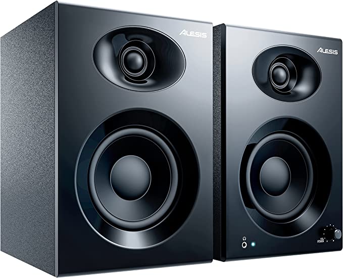Alesis Elevate 4 | Powered Desktop Studio Speakers for Home Studios/Video-Editing/Gaming and Mobile Devices