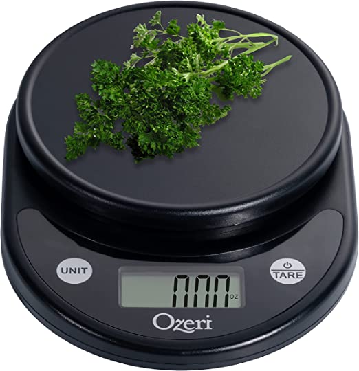 Ozeri ZK14-AB Pronto Digital Multifunction Kitchen and Food Scale, Silver On Black