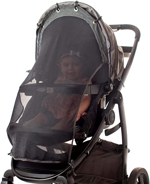 Sun Shade for Strollers (Long). Universal Adjustable SPF 30+ Sunshade with See Through. Your Baby Will See The World and Will Be Protected. by IntiMom